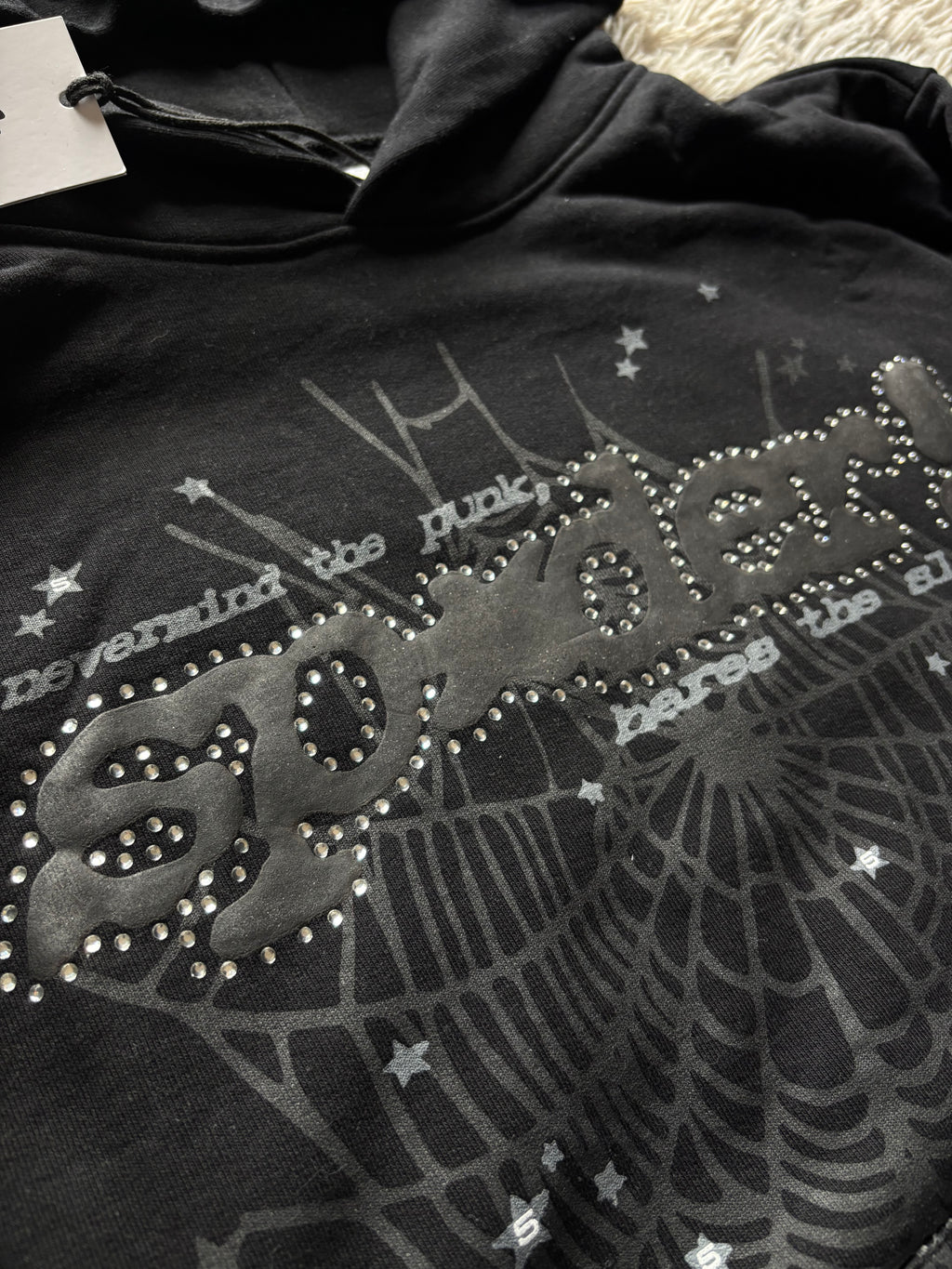 Sp5der! rhinestone hoodie