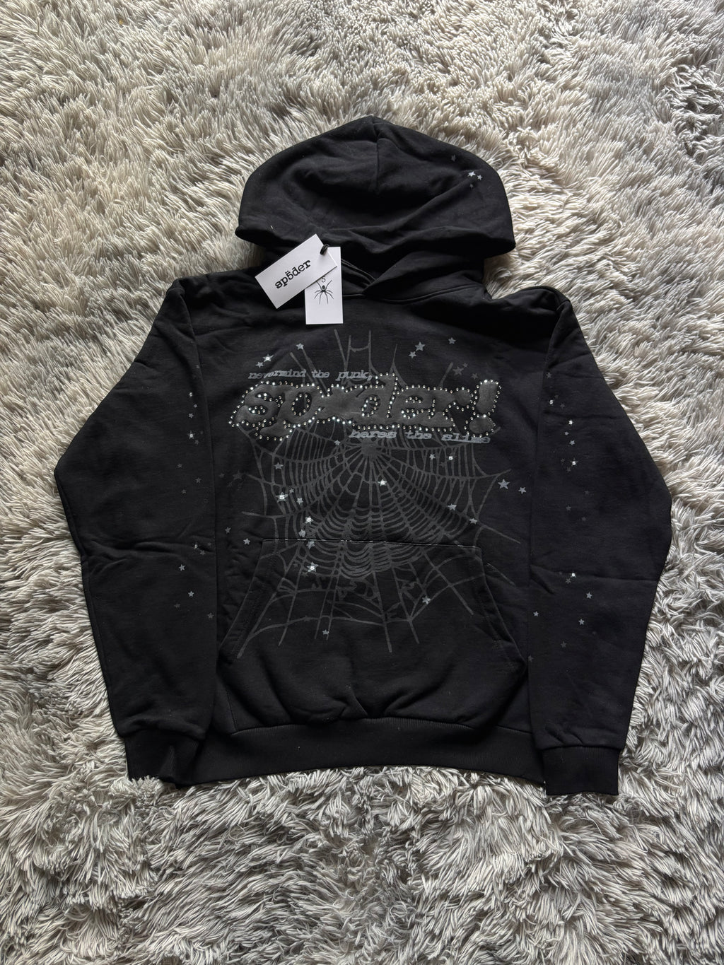 Sp5der! rhinestone hoodie