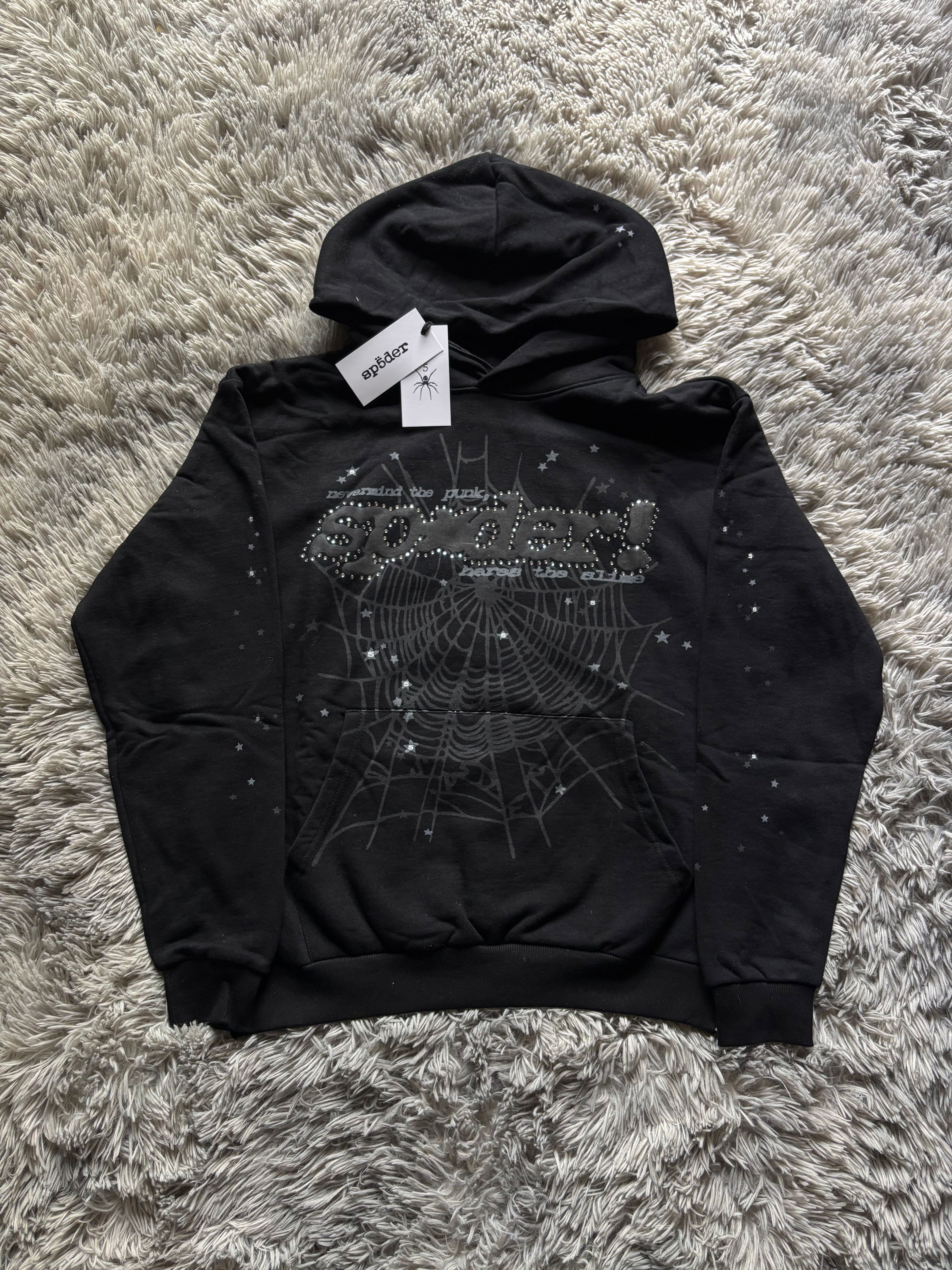 Sp5der! rhinestone hoodie